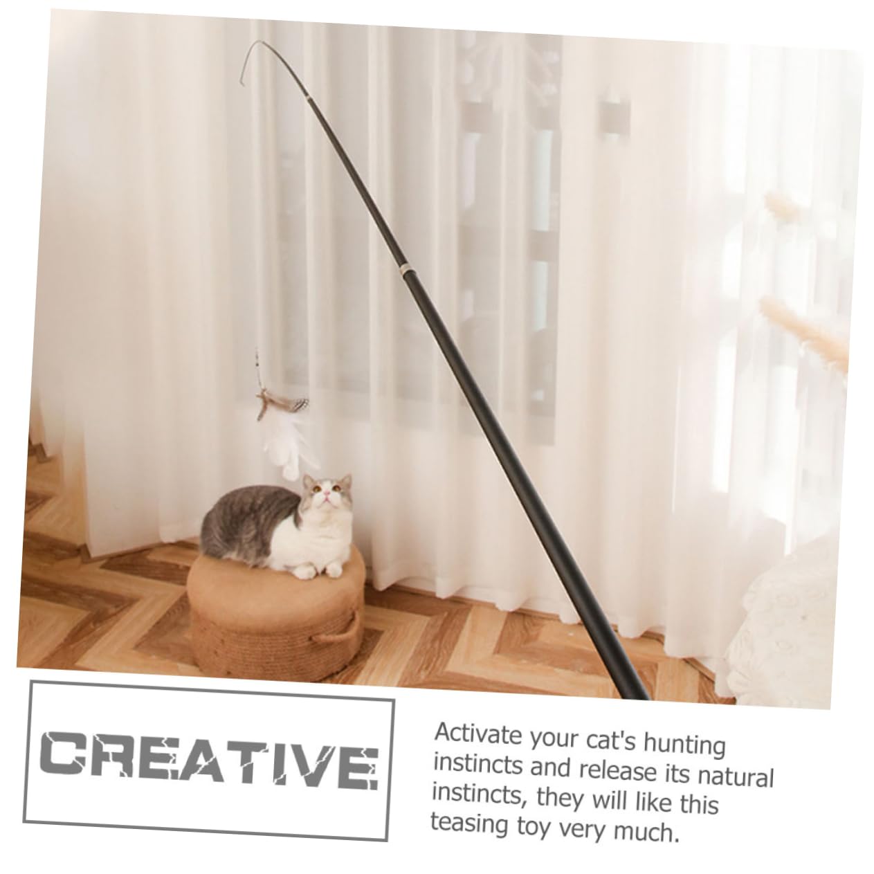 DOITOOL 8piezas Varita Interactiva para Gatos De Coloridas Juguete Telescópico para Estimulación y Diversión De Mascotas