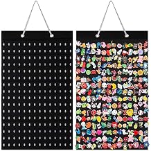 PACMAXI Shoe Charms Organizer, Hanging Shoe Charm Holder with 224 Holes, Shoe Decoration Display, Wall Mounted Holder Black