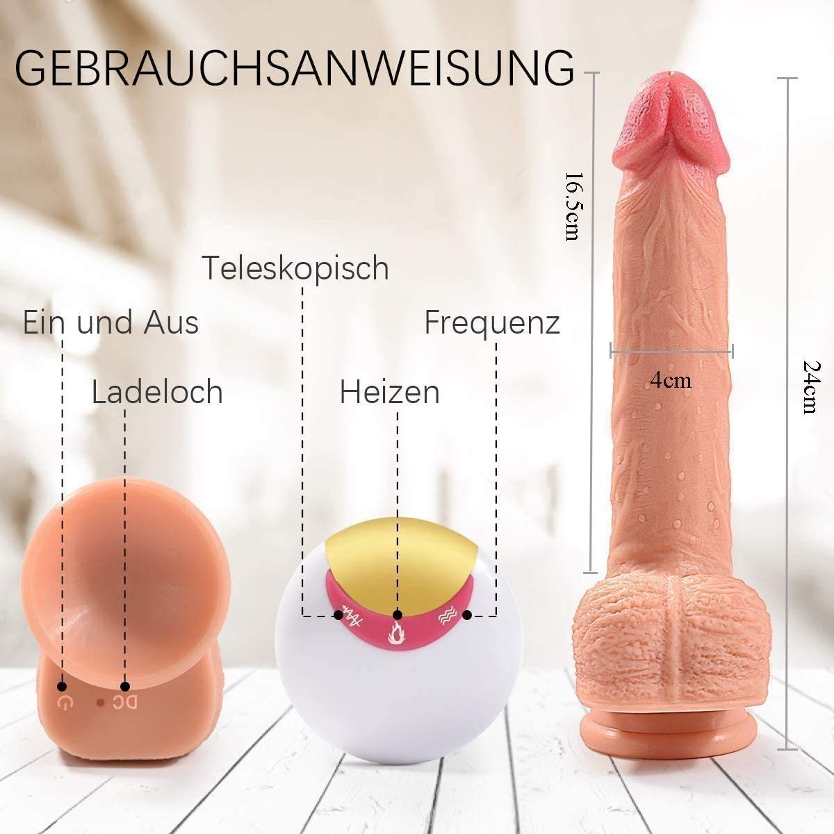 Dildò con Ventosa Ｖîbrátöre Wireless Telécomando Ｄidò Ｖîbrátöri Sésso Donna Puntó Ġ Pènè Ｖībràntè Realistico Silicone Reale Ｄidlò Vîbrátörè Donna Clitòrīdè Sěssúále Pènè Xxl