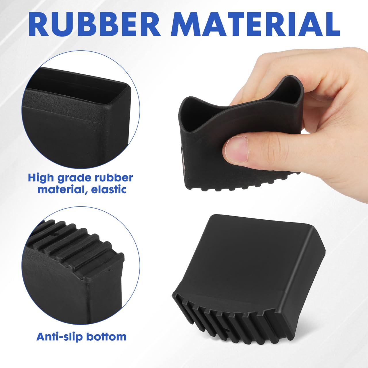 Cabilock Coperture Piedi Scala Antiscivolo 2.75X2.75X1.38In Pad Gomma Resistente Per Piedini Scala Alluminio 4 Gradini Protezione Pavimenti E Stabilità Set 4 Pezzi Per Uso Domestico E Professionale