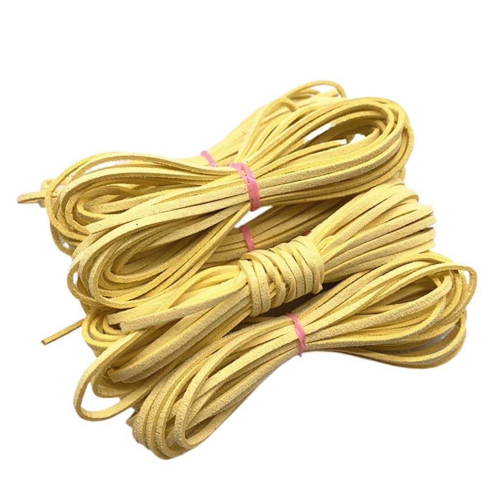 Decor Craft String 5yards Thread Rope 3mm Flat, Faux Suede Braided Cord Velvet Leather Used for Handmade Beading 1piece