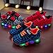 RAYCHY Toddler Boys Girls Light Up Shoes LED Lightweight Mesh Breathable Walking Sneakers Red