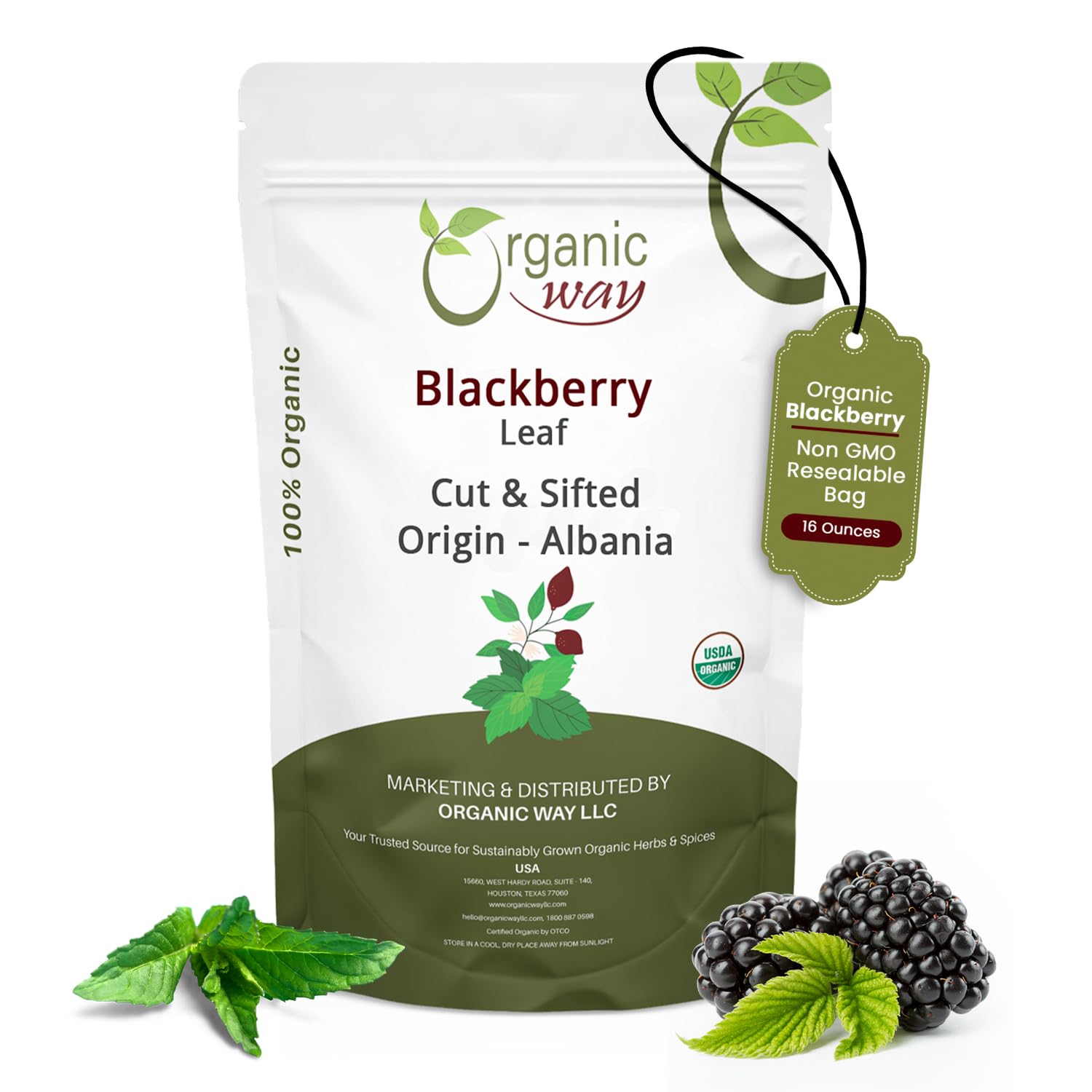 Amazon.com : Organic Way Blackberry Leaf (Rubus fruticosus) Cut