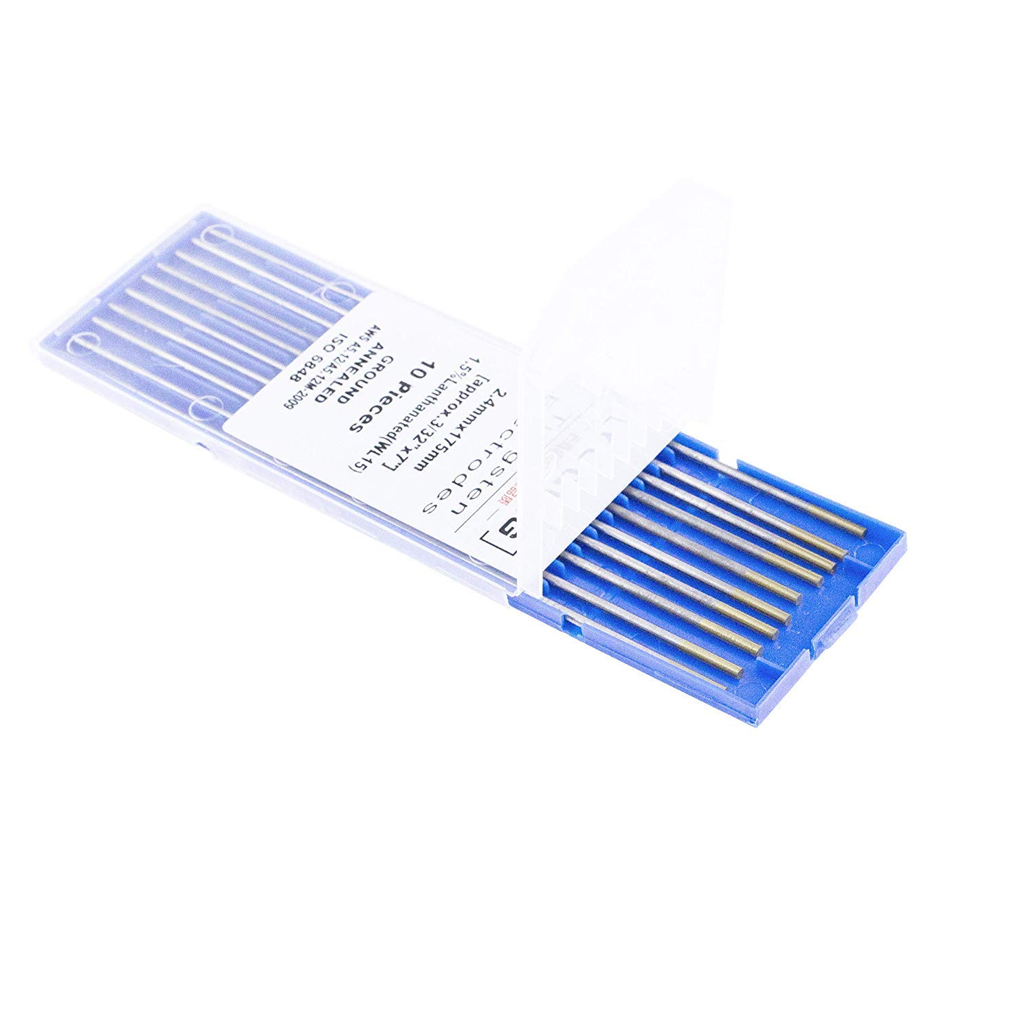 TIG elektrody spawalnicze wolframowe, 1,5% lantanum, WL15 (złoty), 1,0 mm x 150 mm po 10 sztuk w opakowaniu