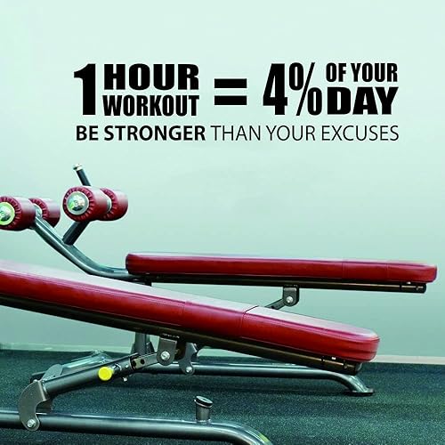 Miniatura 8 de Calcomanía de pared de entrenamiento motivacional extraíble, 9 x 35 pulgadas, calcomanía de PVC para gimnasio en el hogar, sala de fitness, estudio