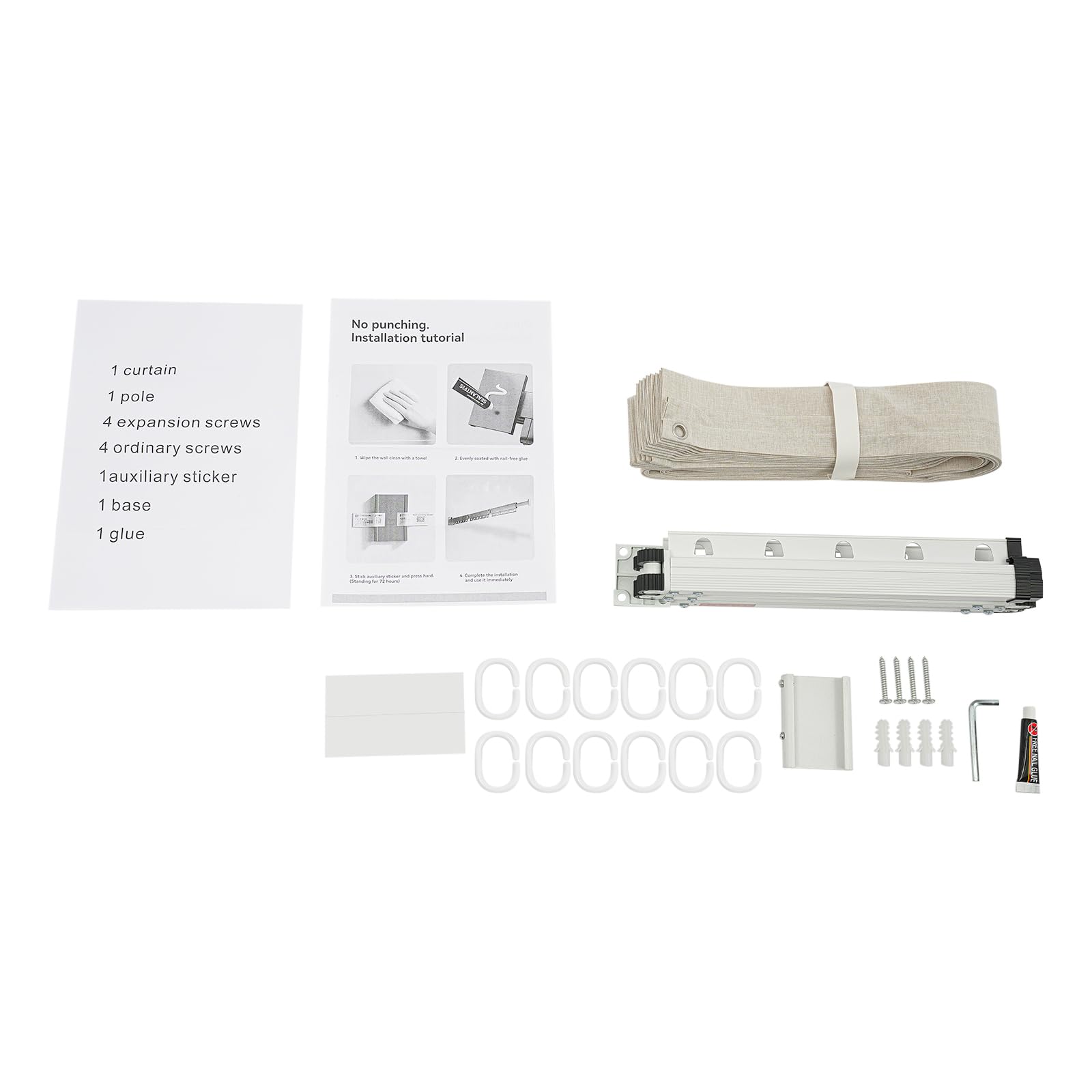 Rideau de douche pliable sans perçage en forme de L/U - Angle réglable - Pour douche d'angle - 120 cm - 3 plis
