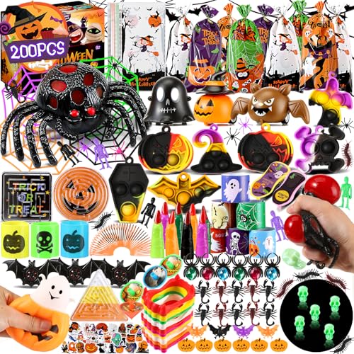 Weceit 200PCS Halloween Party Favors , Bulk Toys for Treats