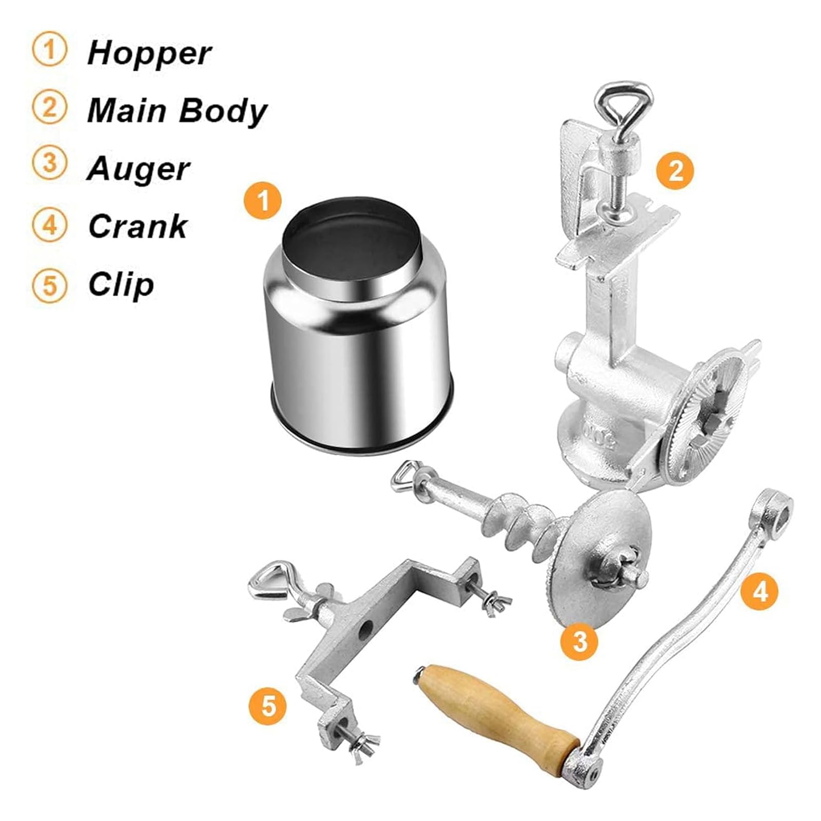 Broyeur À Grains Manuel, Broyeur Électrique, Machine À Poudre En Acier Inoxydable Avec Grande Trémie, Épices, Céréales, Assaisonnements, Grains De Café