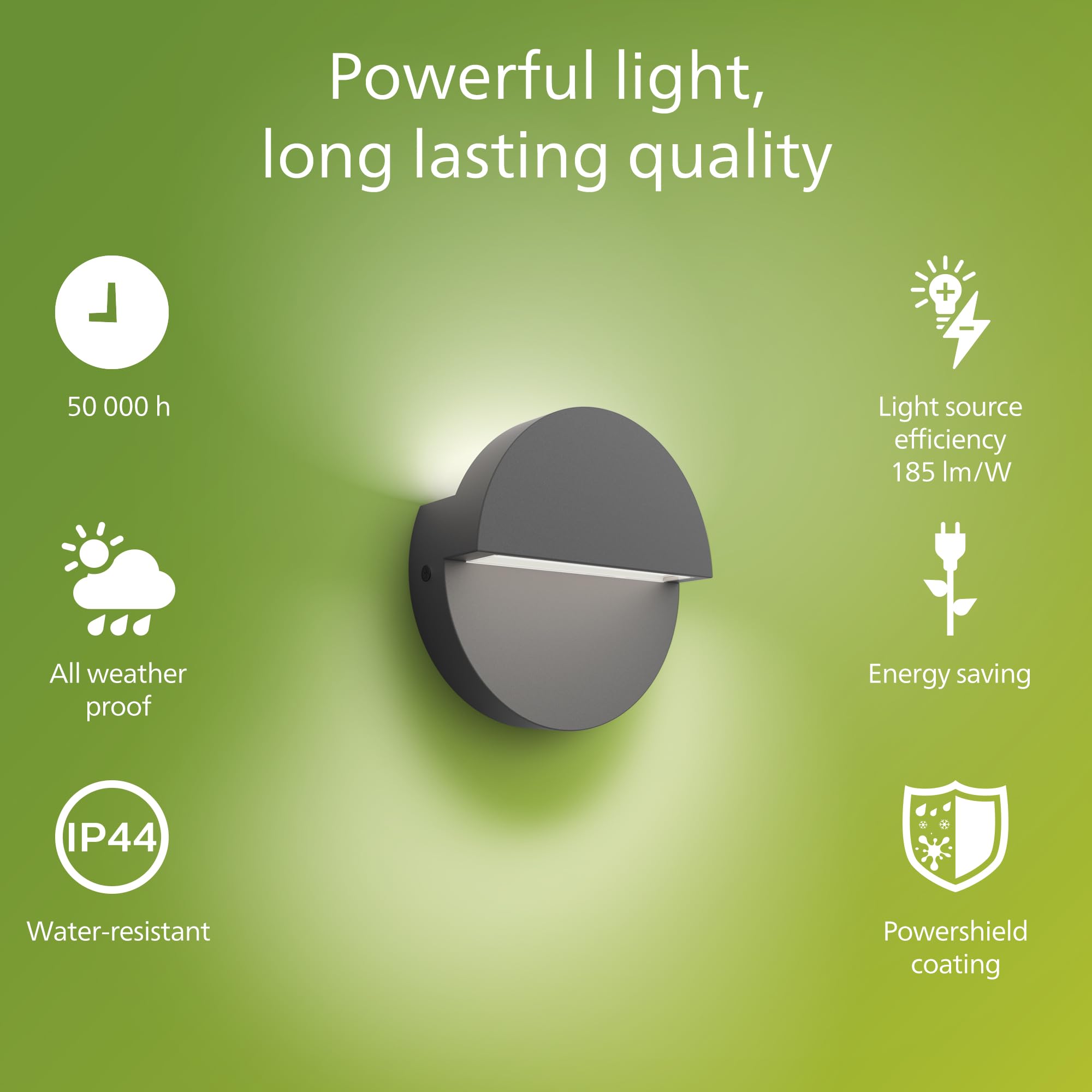 Philips Valor UltraEfficient Outdoor Wall Light 2700K 800lm Anthracite - Image 2