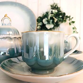 ★見事！ARABIA 【6客】カップ&ソーサー ポット、シュガーミルク入付き！ Amazon.co.jp: 大橋陶器 カップソーサー4客ティーポットシュガーポット