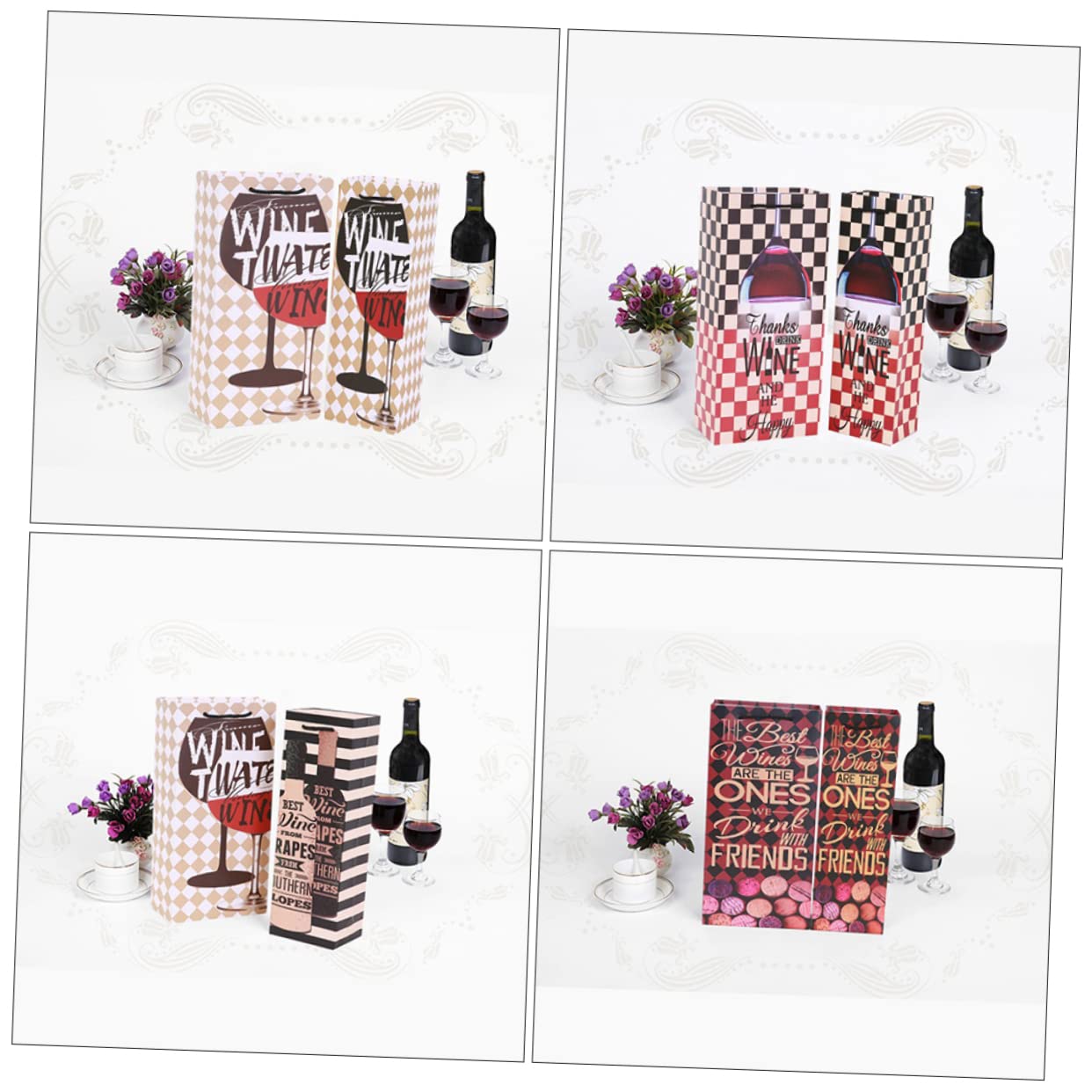 Bolsas para Botella de Vino Tinto de Papel 12 Piezas