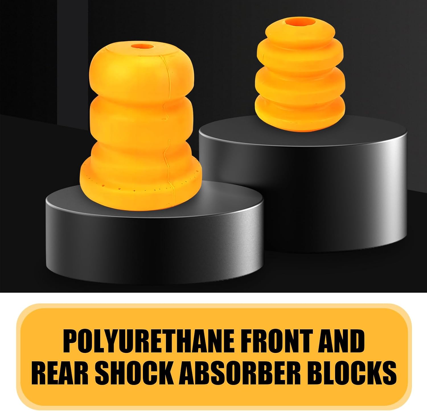 4 PCS 2 Control Arm Bumper and 2 Rear Axle Bumper Stop, Suspension Shock Absorber Pad, Limit Protection Replacement OEM# 15153958 15039397, Compatible with Chevy Savana 1500 Truck (Yellow)