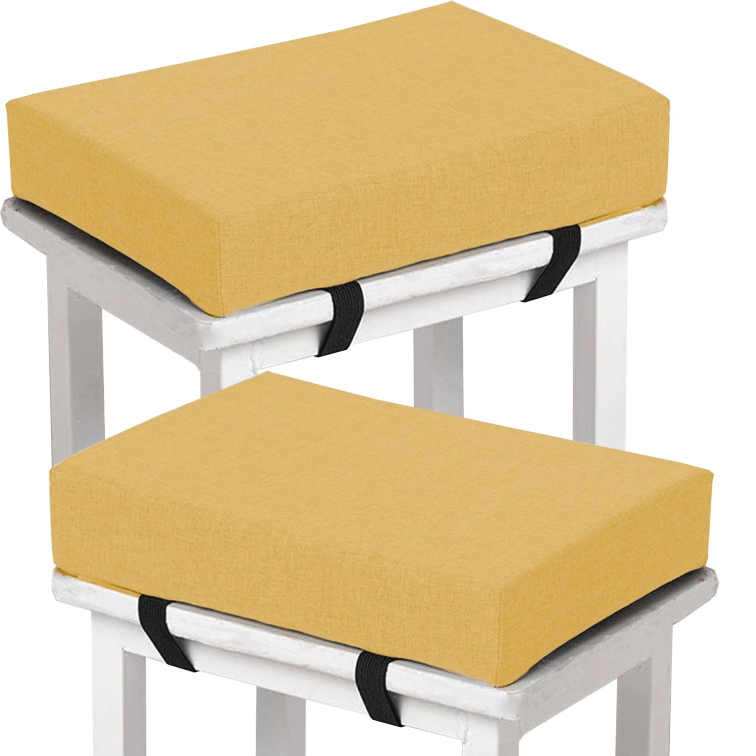 Memory Foam square Seat Cushion3/ 5/8cm thick,35/40/45/50cm rectangular Stool Cushion,Anti - Slip, Seat Cushion seat pads dining chairs with Removable Cover for Kitchen Bar Chairs(H14,2pcs 40x40x5cm)