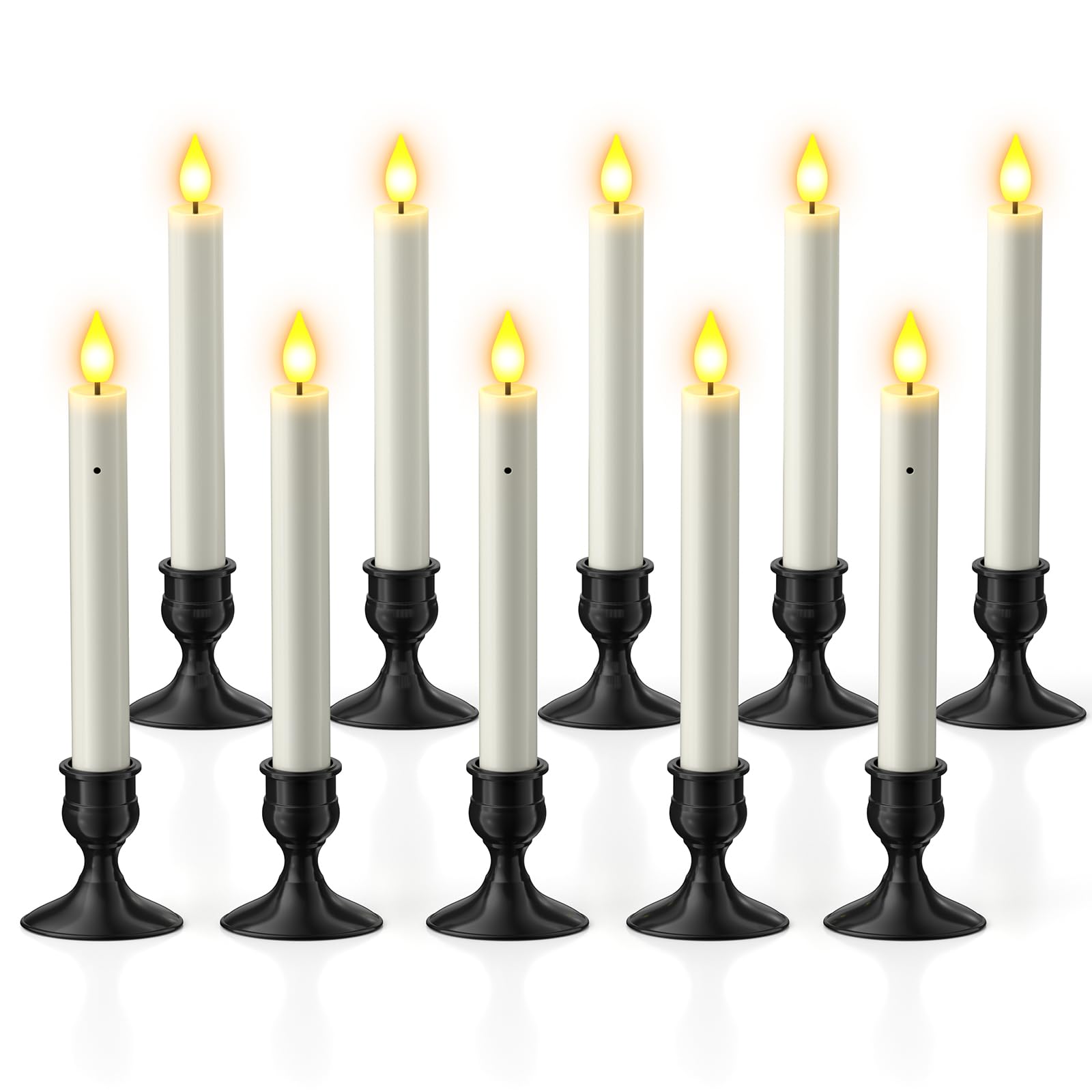 PChero LED taps toelopende kaarsen met afstandsbediening, 3 stuks batterij aangedreven LED vlamloze kerstboom taps toelopende kaarsen flikkerend voor thuis Kerst kamer tafel decoraties