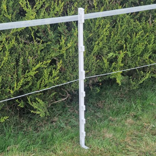 Lot de 40 poteaux de clôture électrique de 105 cm en plastique résistant aux intempéries et aux UV - Bleu