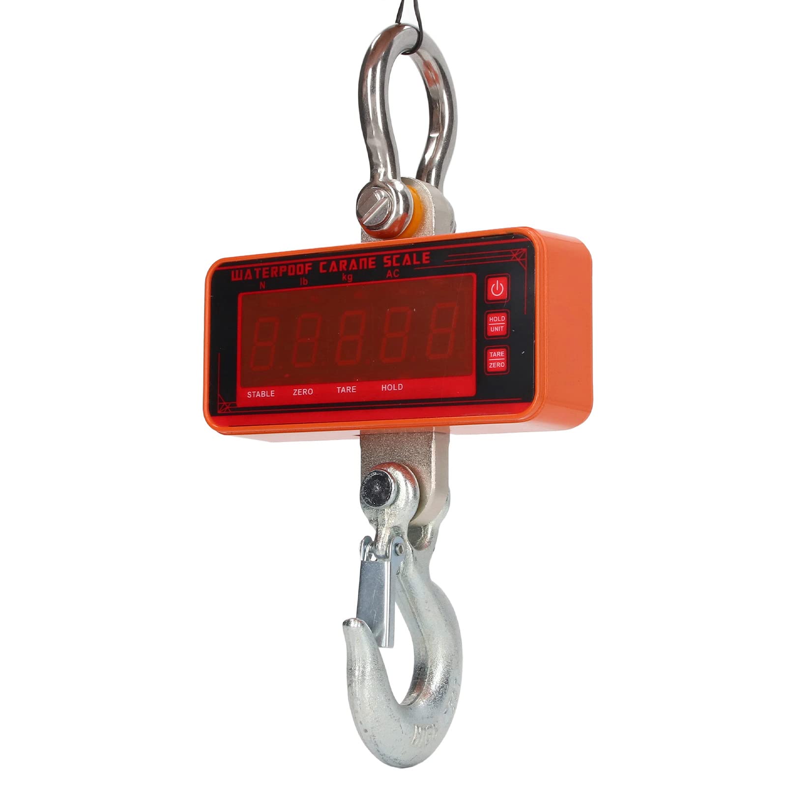 Báscula colgante digital de capacidad de 1500 kg y 3000 lb - Báscula industrial con carcasa de aluminio para almacenes - con pantalla LED resistente al agua y control remoto