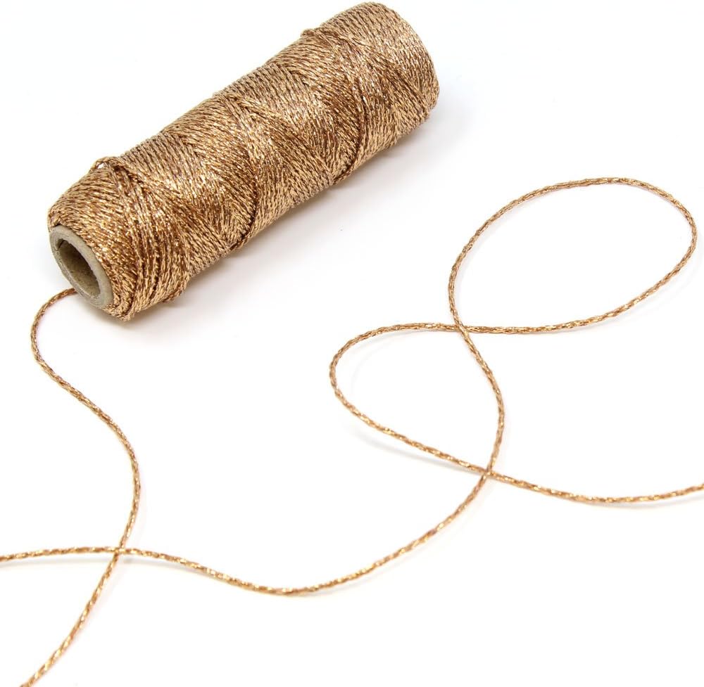Just Artifacts Metallic Bakers Twine 55yd 11 Ply Solid Gold - Decorative Bakers Twine for DIY Crafts and Gift Wrapping: Home Improvement
