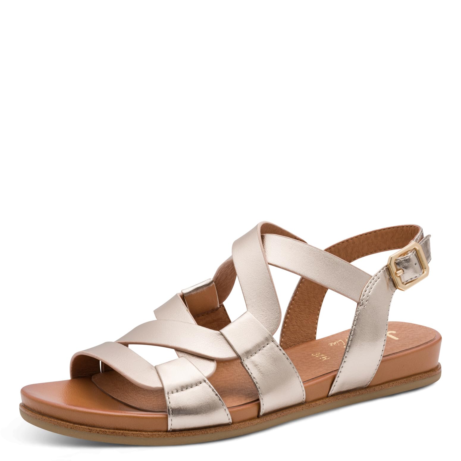 Jana Women's Flat Vegan Flat Sandals, Champagne, EU 41