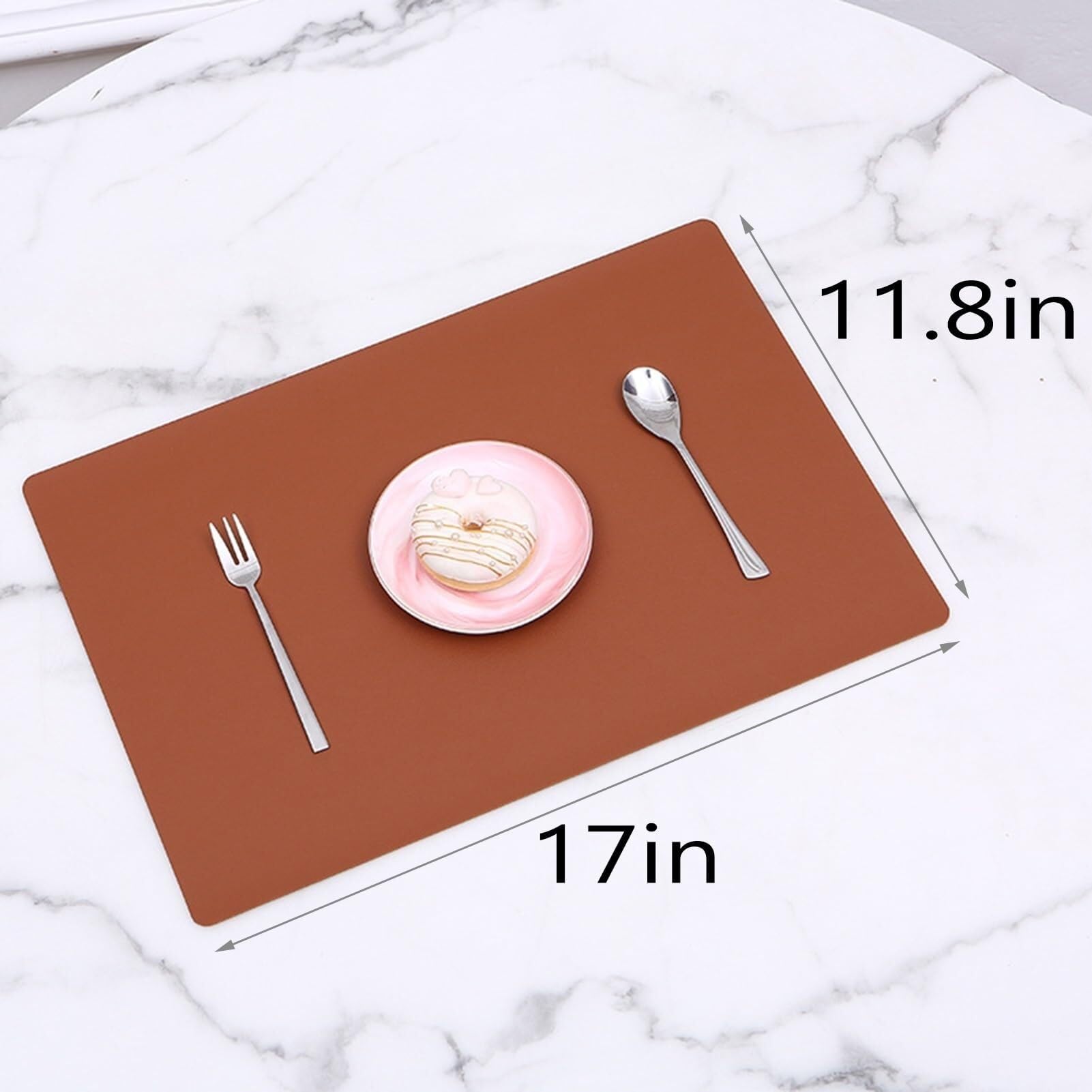 Décoration de Table, Sets de Table, Ensemble de Tapis de Cuisine et de Salle à Manger en Cuir, résistant à la Chaleur jusqu'à 100 °C, Lavable et antidérapant pour la Maison