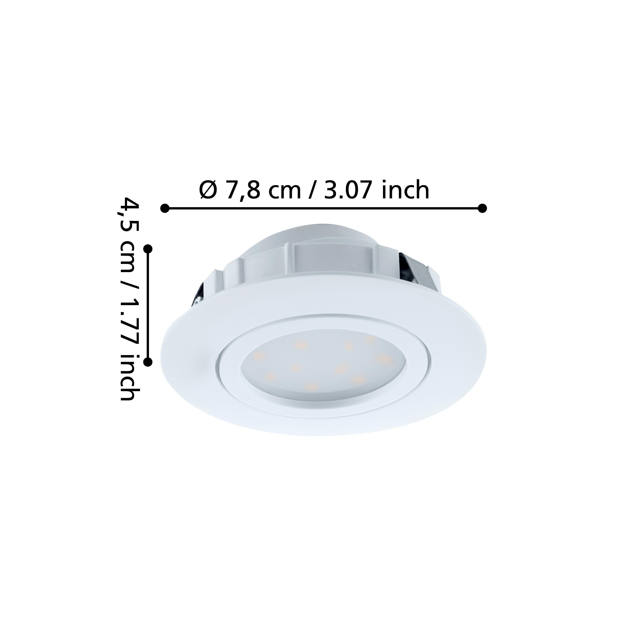 Eglo Lot de 3 spots LED encastrables Pineda, spots LED en plastique, 3
