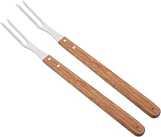 YARNOW 2 Peças Garfo De Aço Inoxidável Grelhar Ferramentas Espetos Para Grelhar Ao Ar Livre Espeto De Bife Grelhar Garfo De Carne Espeto Para Grelhar Garfos De Aço Inoxidável Para