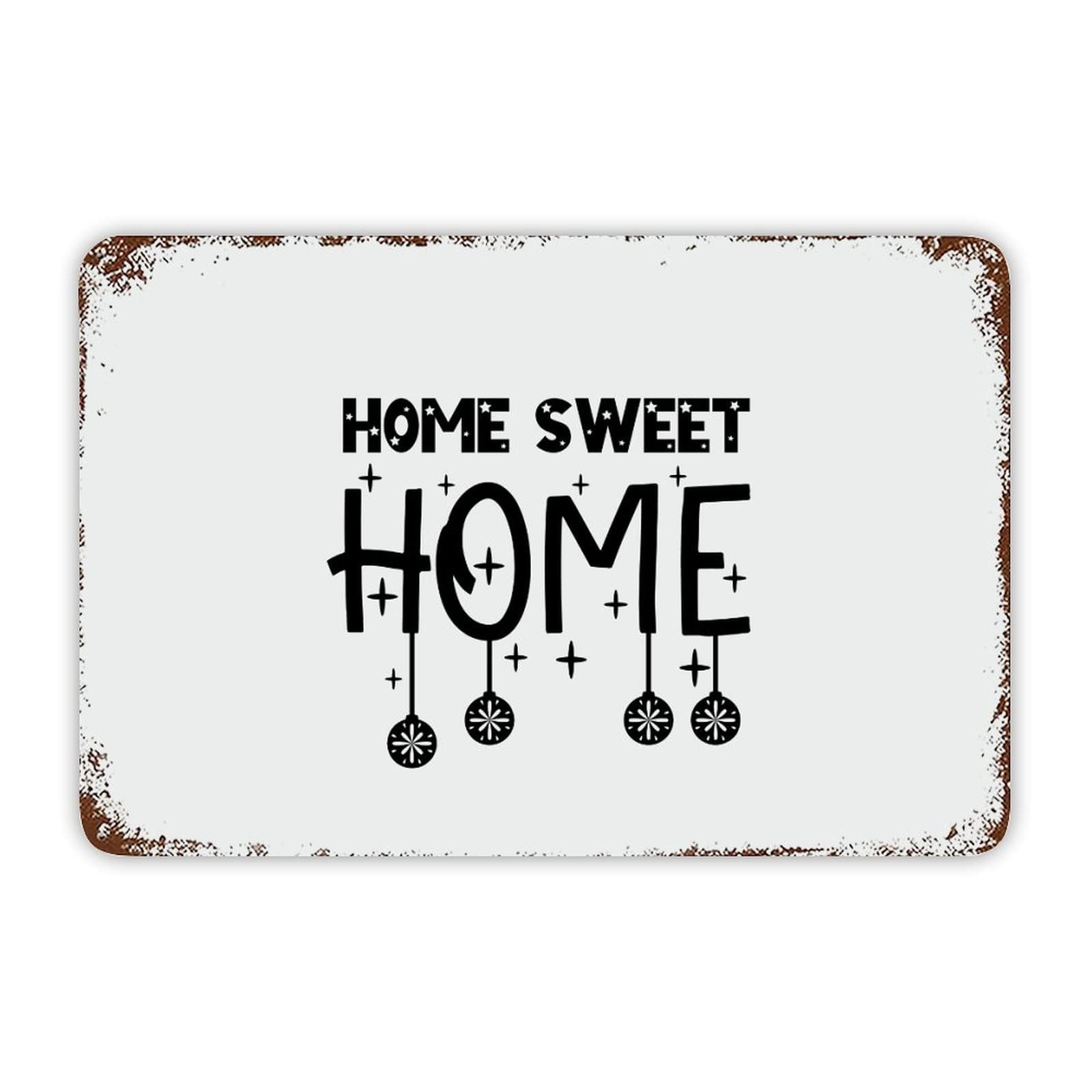 ENEDNATE Christmas Metal Sign,Home Sweet Home Vintage Farmhouse Decorative Aluminum Tin Metal Signs with Saying for Living Room Bedroom Home Decor Print Poster Wall Art 8x12 Inch