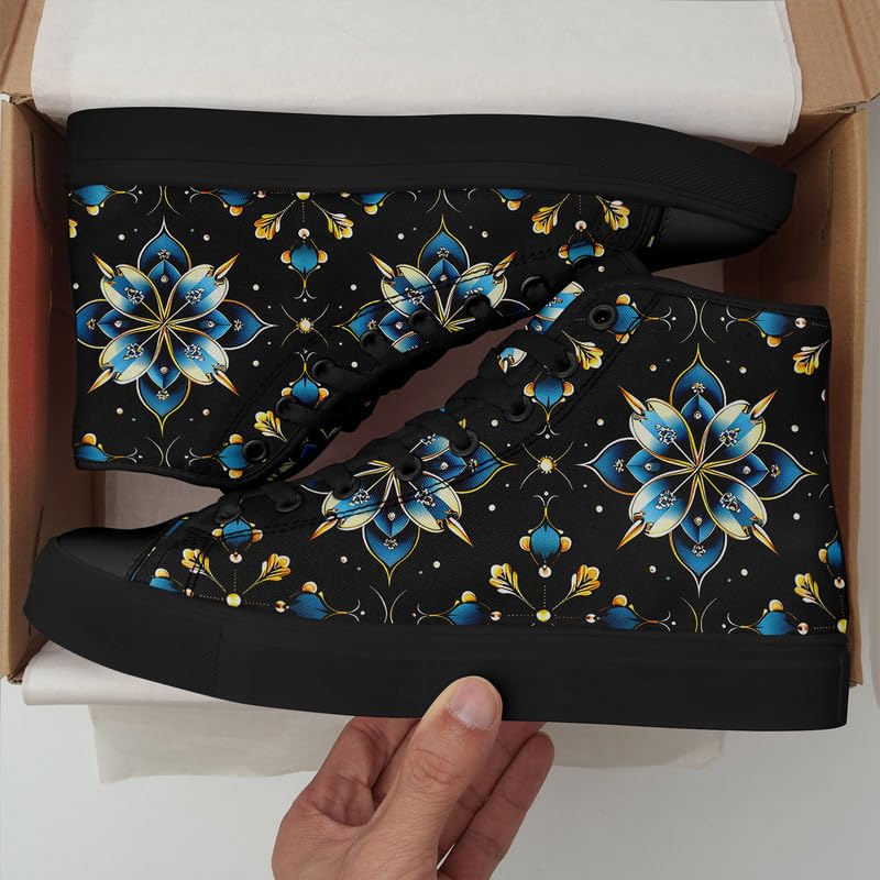 Modern Abstract Pattern High-Top Canvas Sneakers Stylish Breathable Casual Shoes Unisex Walking Shoes4