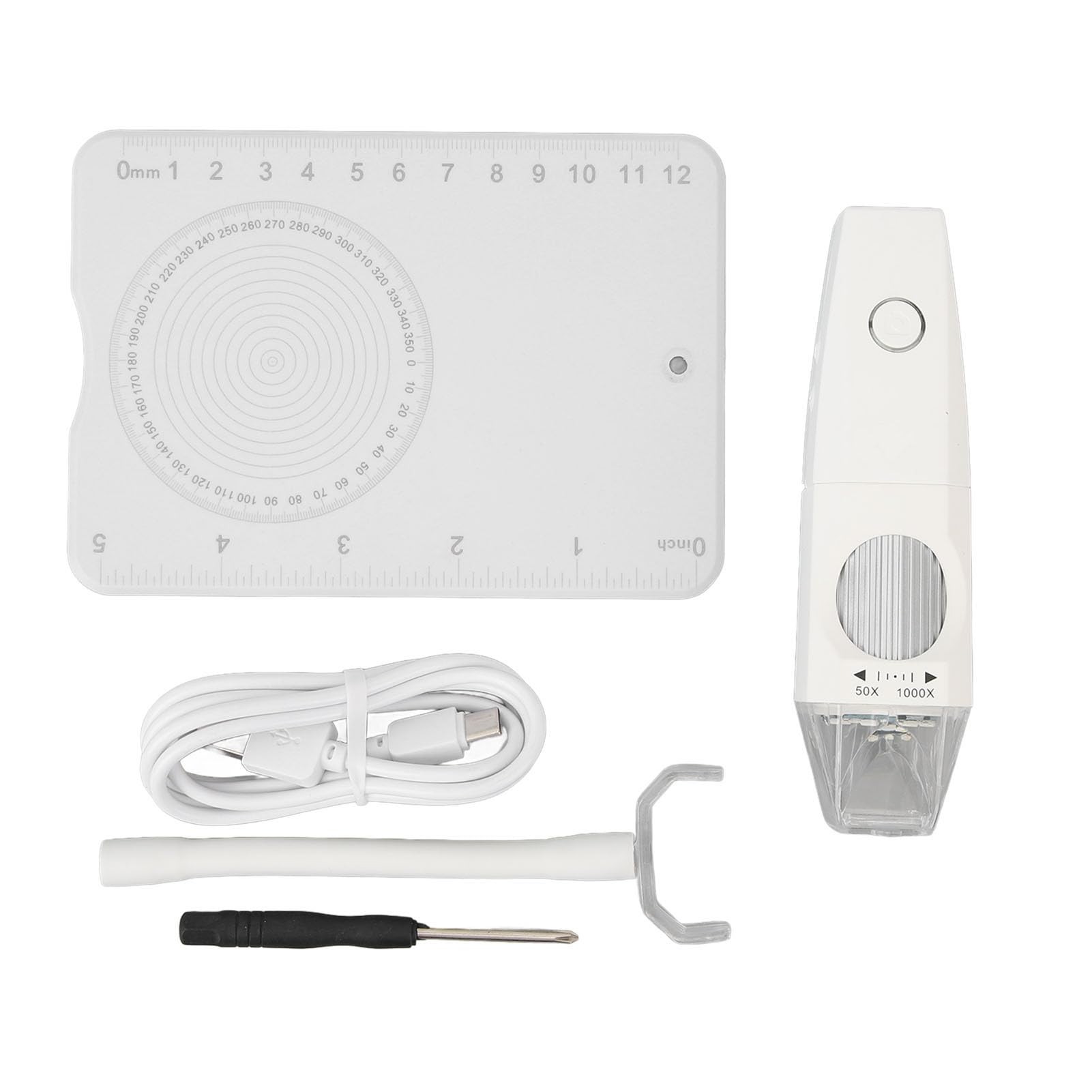 Digital Microscope 50‑1000x Type C Charging 8 LED Light 2MP 1080P HD Handheld Microscope Jouuo Microscope for Skin Observation Circuit Board Repair