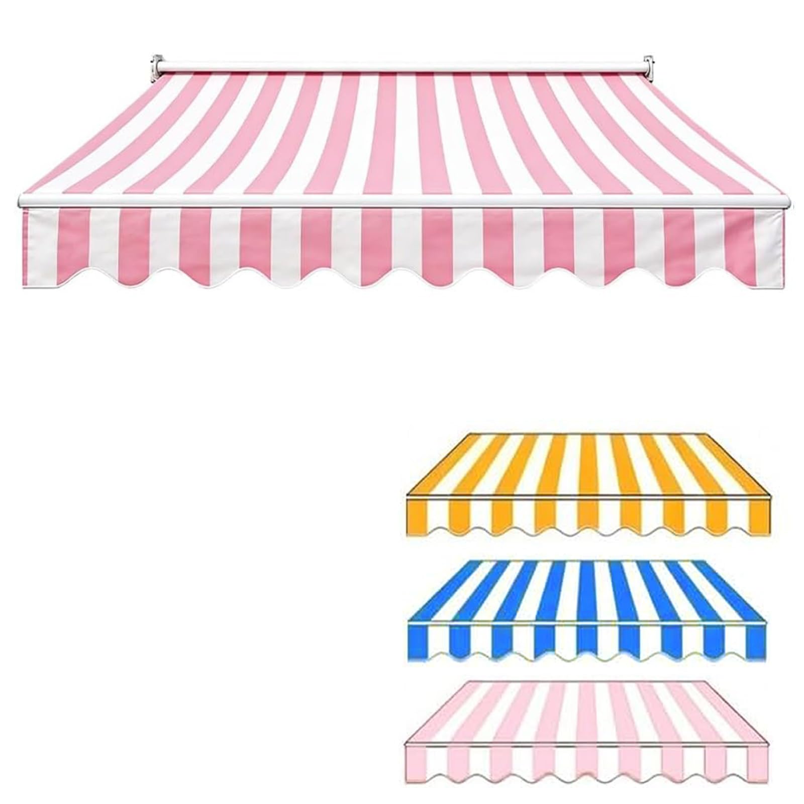 ROFBIHG Replacement Canvas for Retractable Awning, Outdoor Awning Deck Curtain Awning Fabric, Patio Awning Canopy Replacement Canvas for Sun Shade Shelter(Pink,2x1.5m(6.6x5ft))