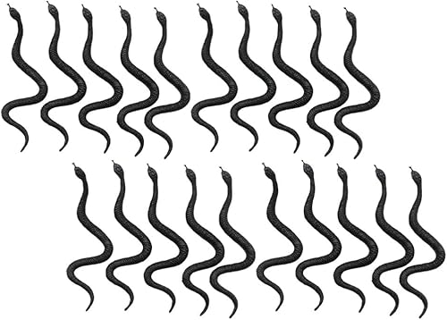 Happyyami 100 serpientes de plástico, serpientes de bosque lluvioso, serpientes de goma, varios coloridos, juguetes de serpiente falsa para