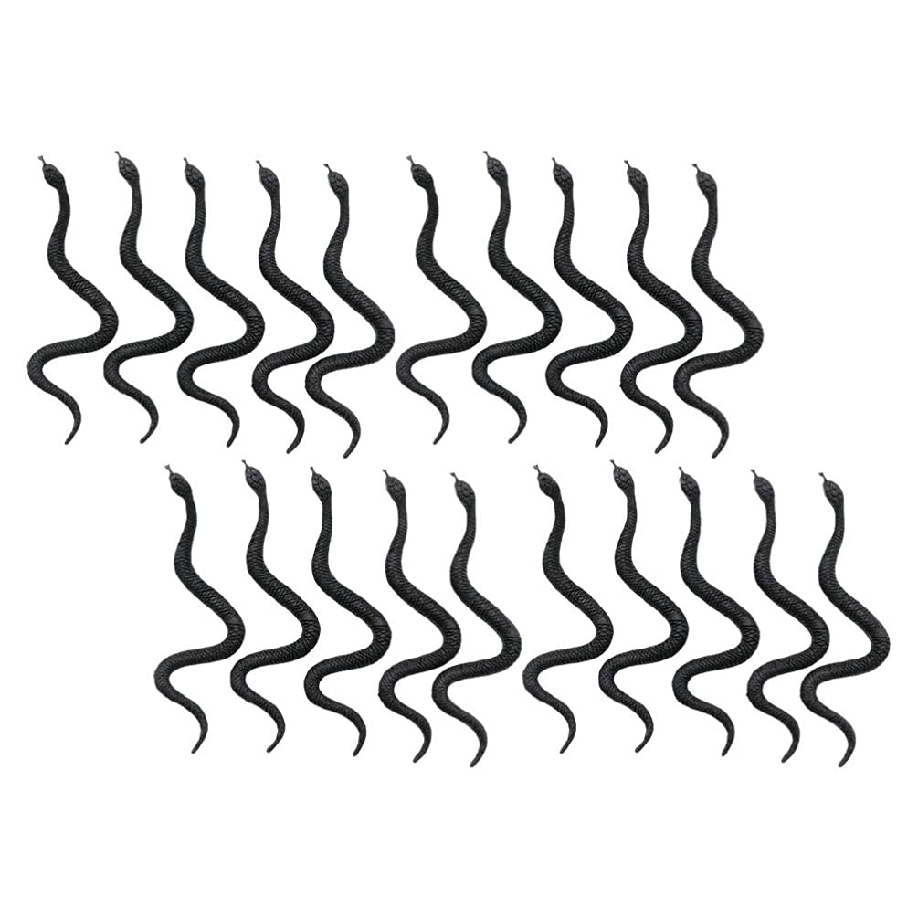 Happyyami 100pcs Plastic Snakes Rain Forest Snakes Assorted Colorful Fake Animal for Halloween Party Favors Decoration Prank