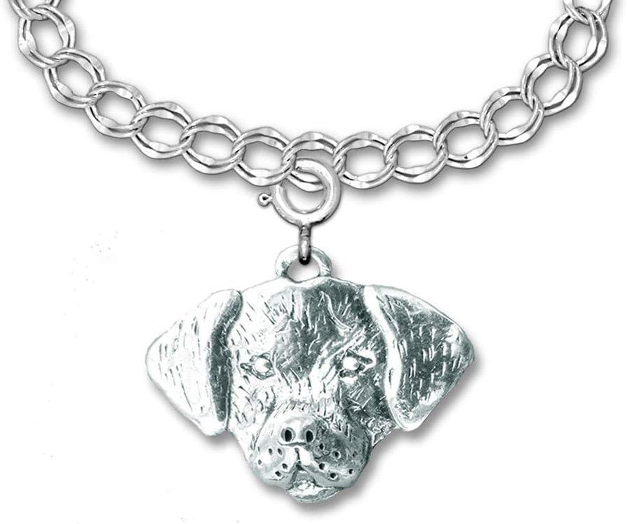Sterling Silver Facing Labrador Charm for Charm Bracelet