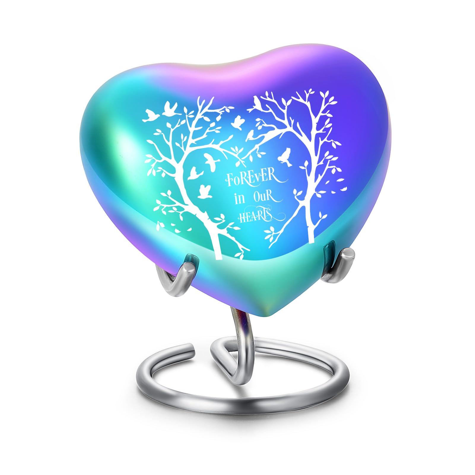 QGJNSGC Cat Urn Dog Animal Urns for Dogs Heart Shape (Rainbow Tree)