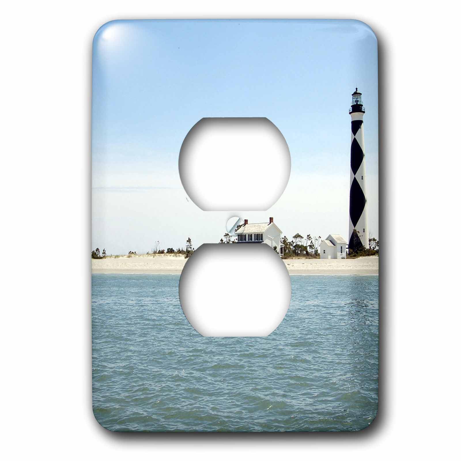 Phare Cape Lookout US34 plaque double prise pour une décoration salon style bord de mer