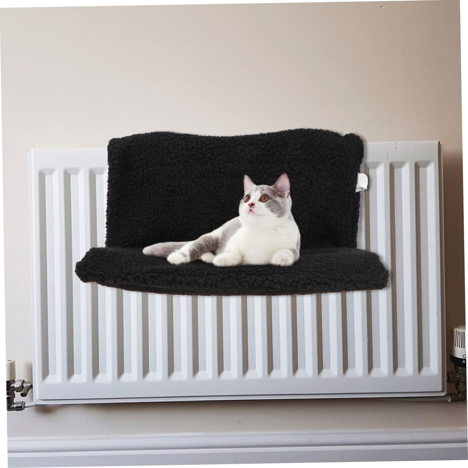 Hamac pour Chat Ambiance Noël Lit Radiateur Suspendu en Fer Noir