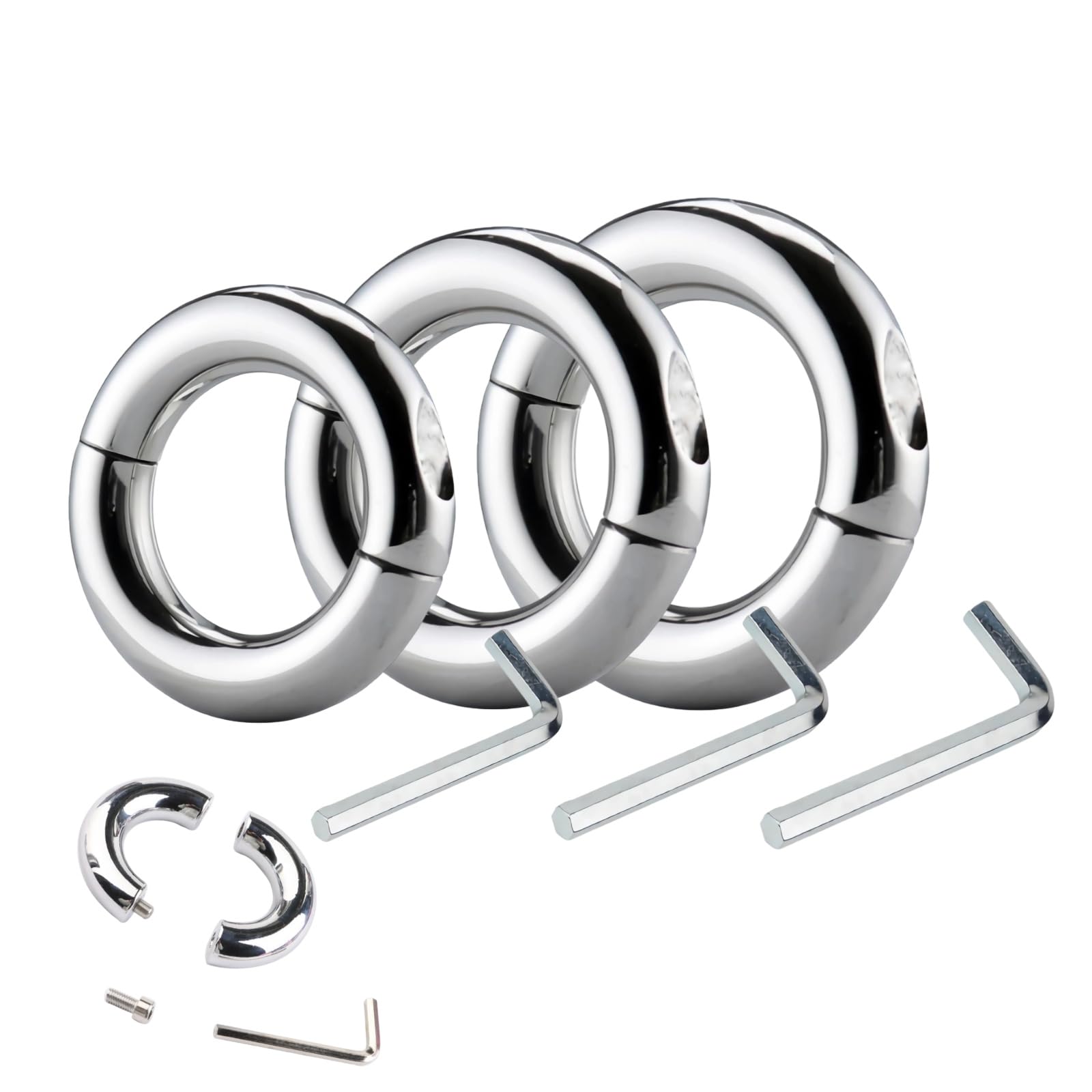 Lot de 3 anneaux métalliques amovibles pour homme-FRMF265（30+40+45）