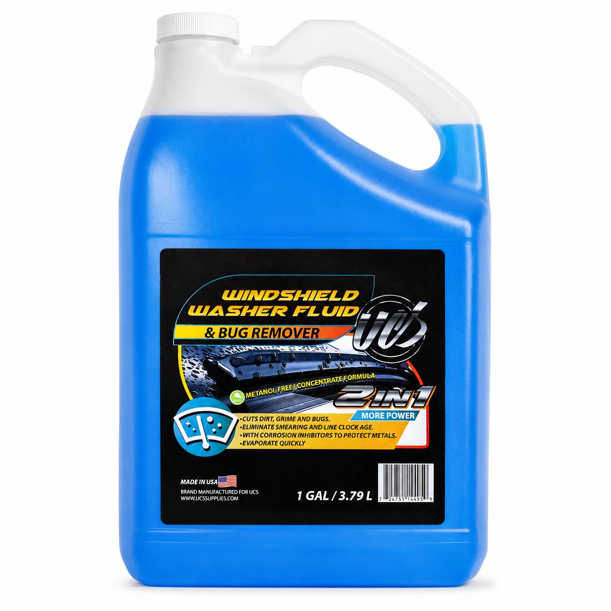 UCS 10015 2 en 1 limpiador de parabrisas líquido 1 gal (3,78 litros)