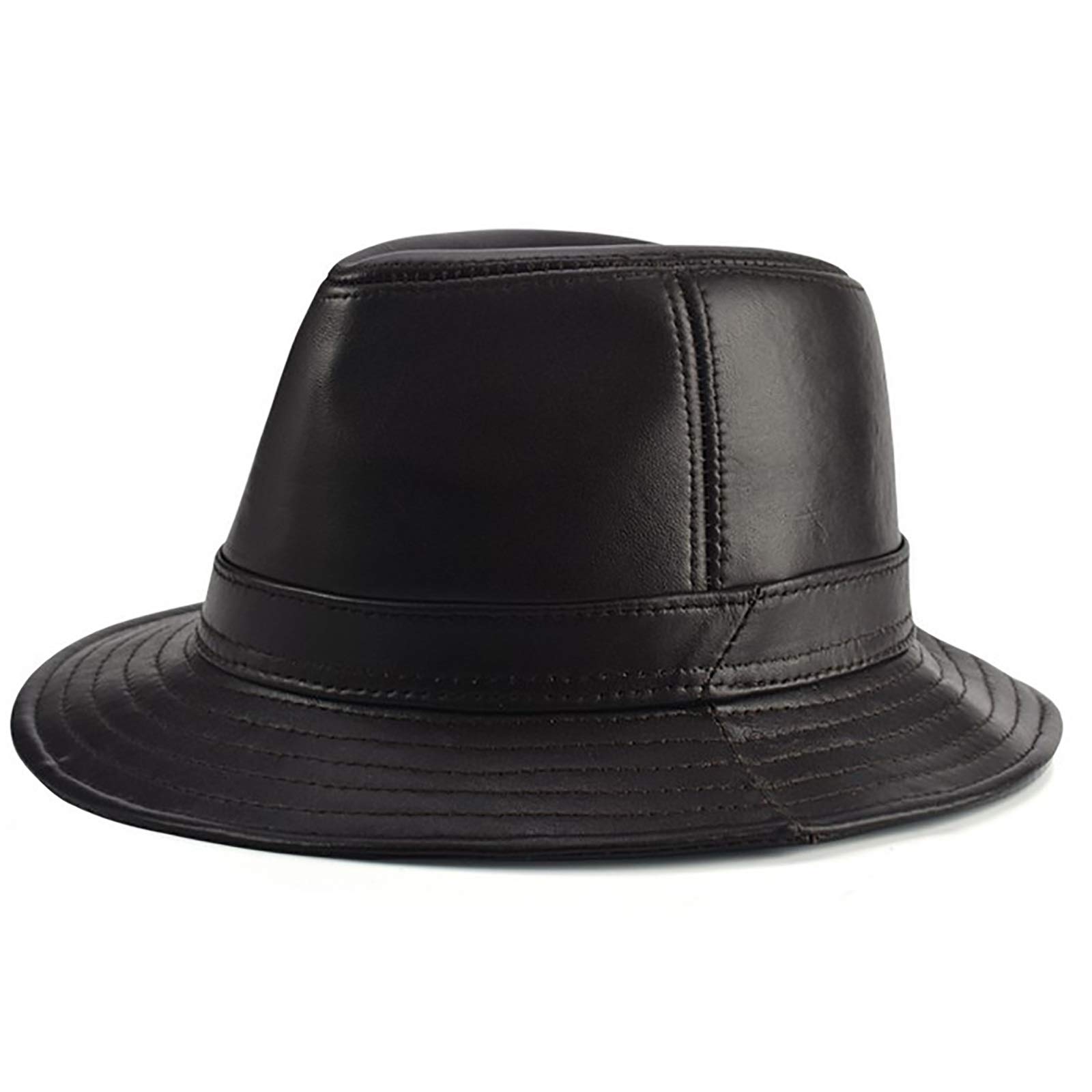 Czapka dla mężczyzn, męska skóra owcza czapka jazzowa zimowa ciepła klasyczna vintage czapka fedora Trilby wieprzowe ciasto czapki