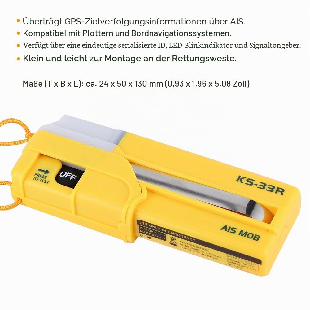 Tragbares AIS‑MOB Personal Locator Beacon Over Board Rescue Survivor Life Jacket SOS GPS Marine Survival Tool