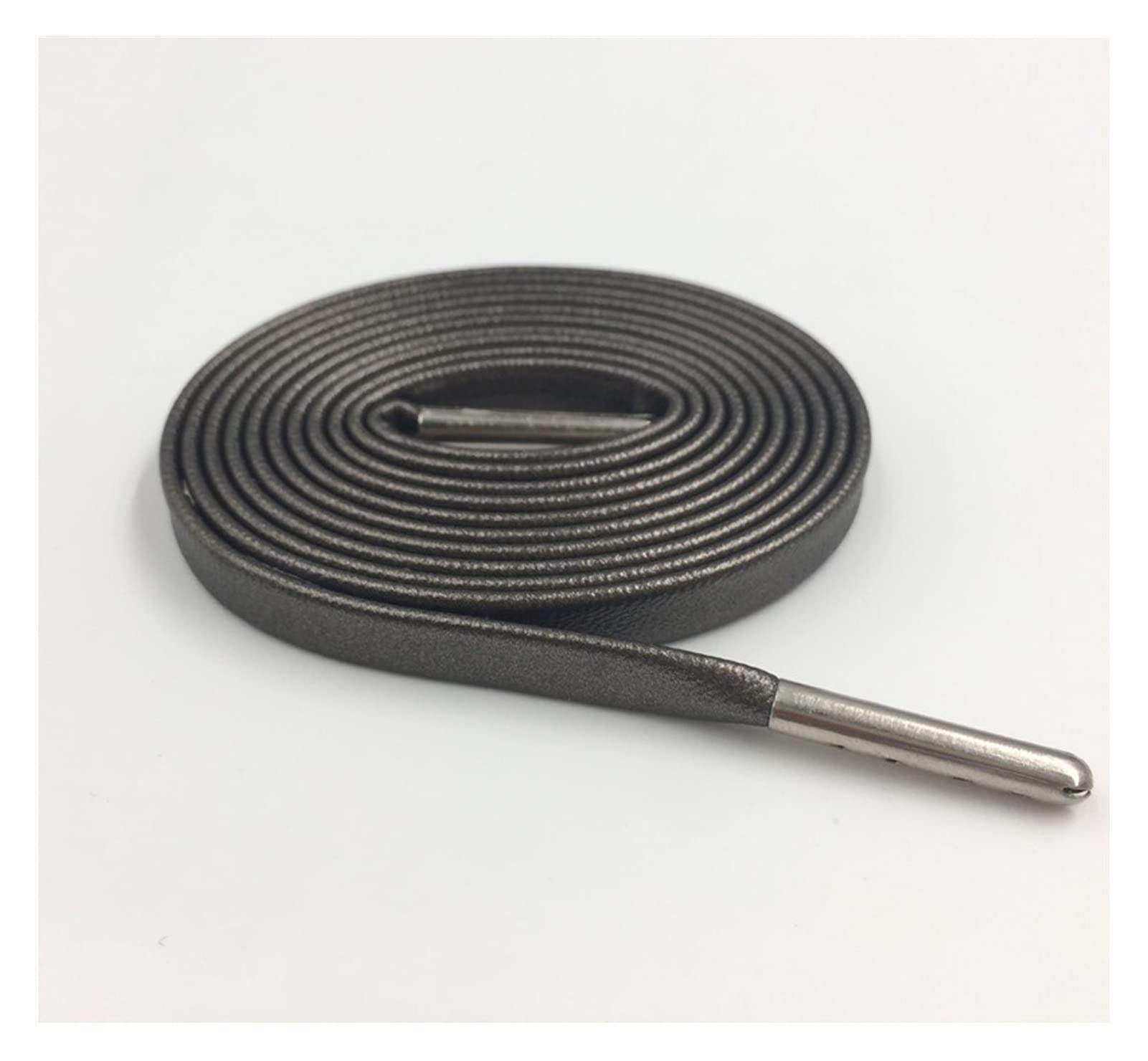 LCBH Sheepskin Soft Leather Flat Bootlaces Customized Sneakers Shoe Laces Designer Shoelaces with (Color : 1270Copper Silver ti, Size : 120CM)