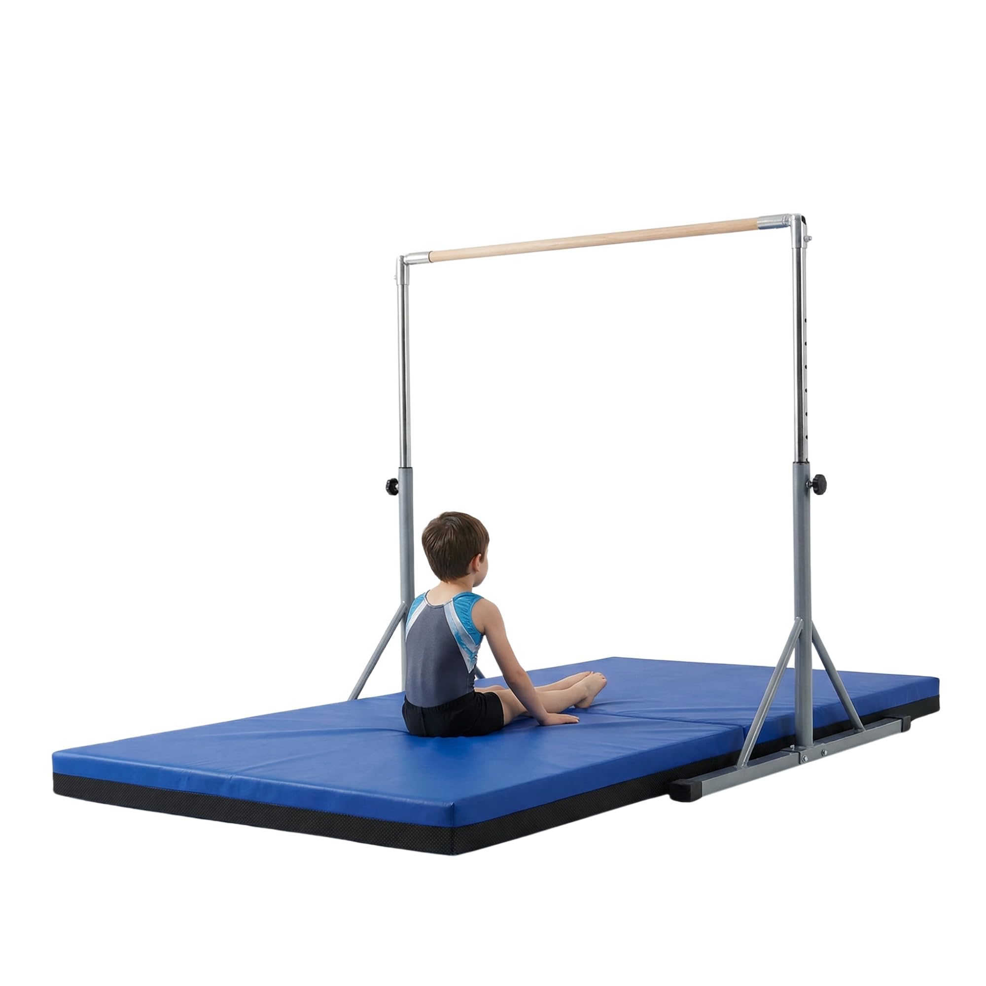 Non Slip Crash Mat For Gymnastics Bars Training Horizantel Bar Landing Crashing [120cm x 120cm x 8cm, Navy Blue]