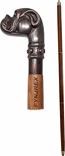 Miniatura 2 de FYNJREX Bastón para caminar con acabado antiguo, disfraz de bastón de madera, palo de palisandro plegable, estilo steampunk, regalo de diseñador