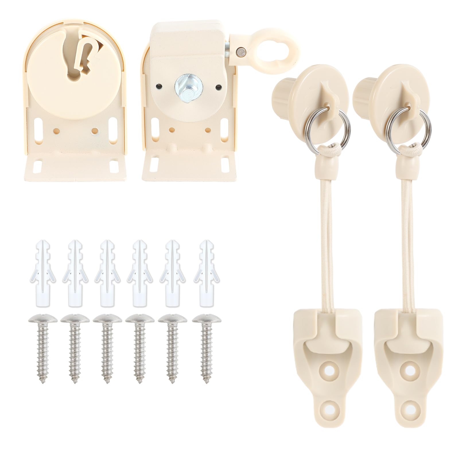 Lifepefe Bunge kit+Cordless Bracket+New end Cover, Universal Replacement mounting Bracket kit for Outdoor/Indoor Sun Blind (Beige)