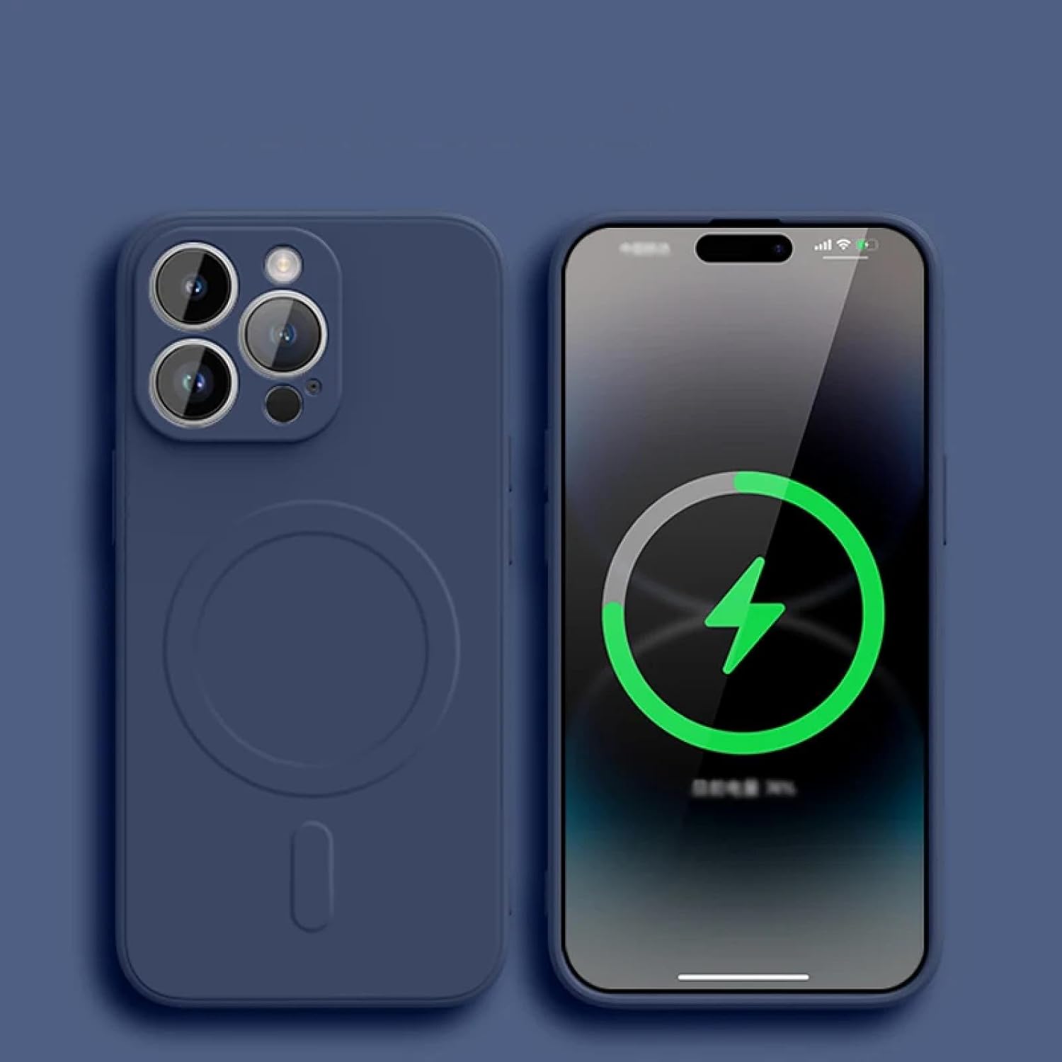 for iPhone XR Liquid Silicone Wireless Charge Magnetic Case Shockproof Soft Cover(for iPhone XR/Titanium Blue)