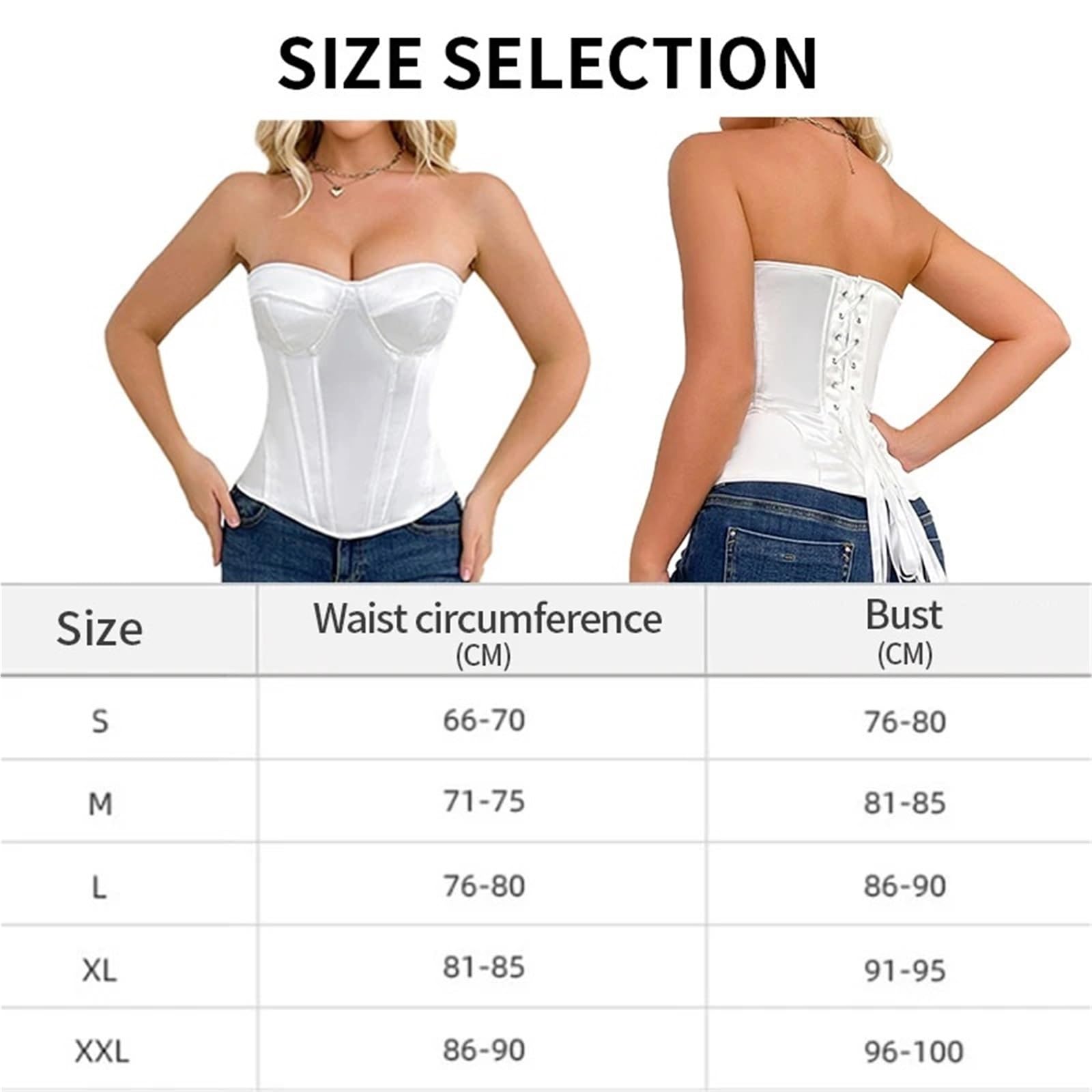 Camiseta Encaje Fishbone Corsé Elegante for Mujer, Top sin Tirantes con Sujetador, corpiño Moldeador de Cintura Cordones Transpirables, Control Barriga