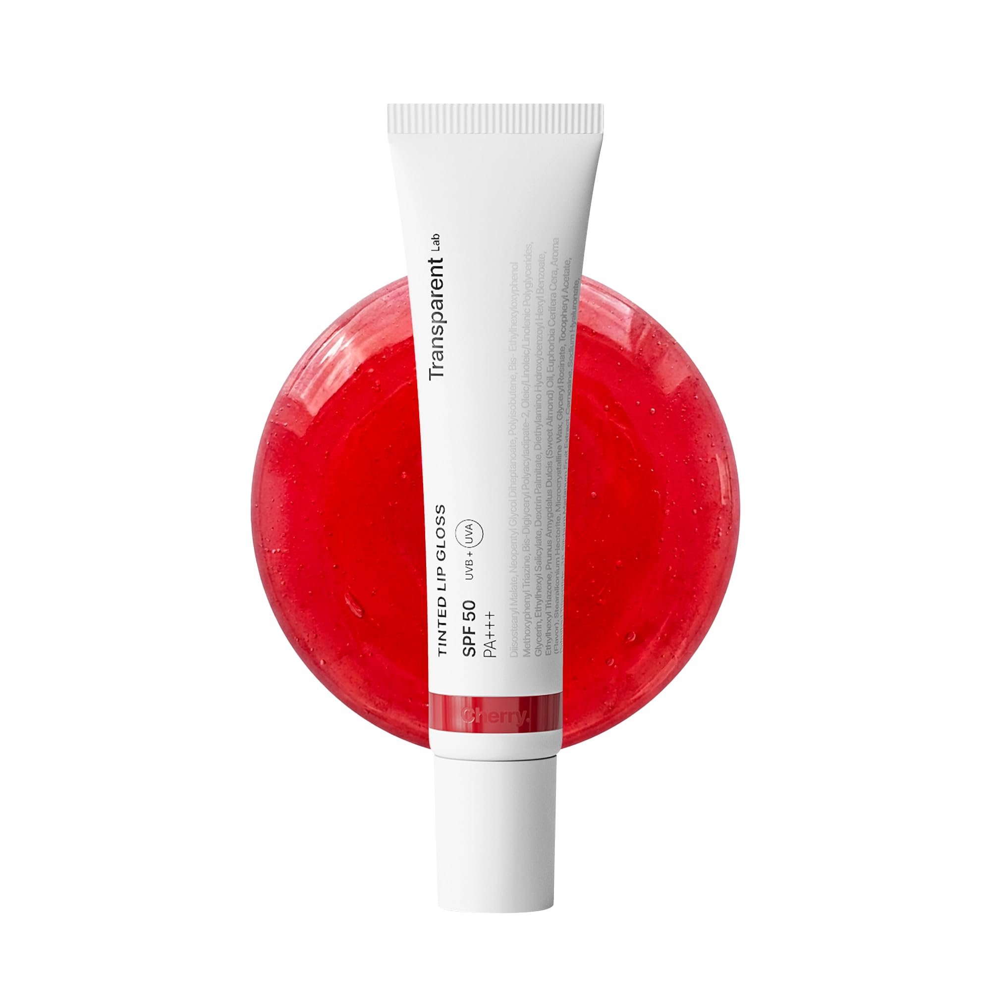 TRANSPARENT LAB Tinted Lip Gloss Cherry - Tinted Moisturizing Lip Balm with SPF50