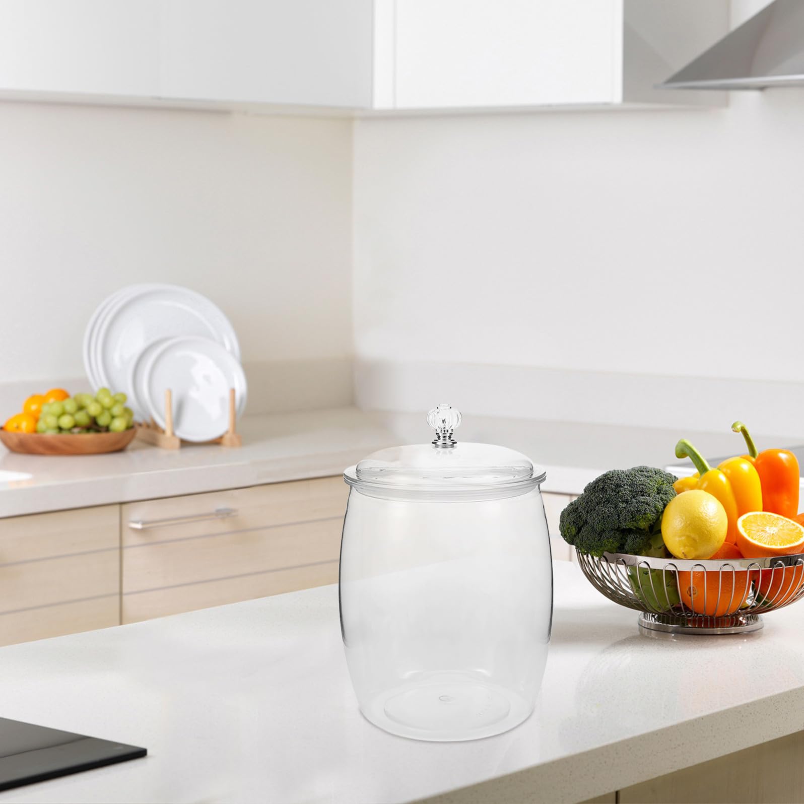 Happyyami Barattolo Ermetico per Conservare Alimenti in Plastica Trasparente Colore Casuale da 3,8l Contenitore Riutilizzabile con Grande Capacità per Dolci e