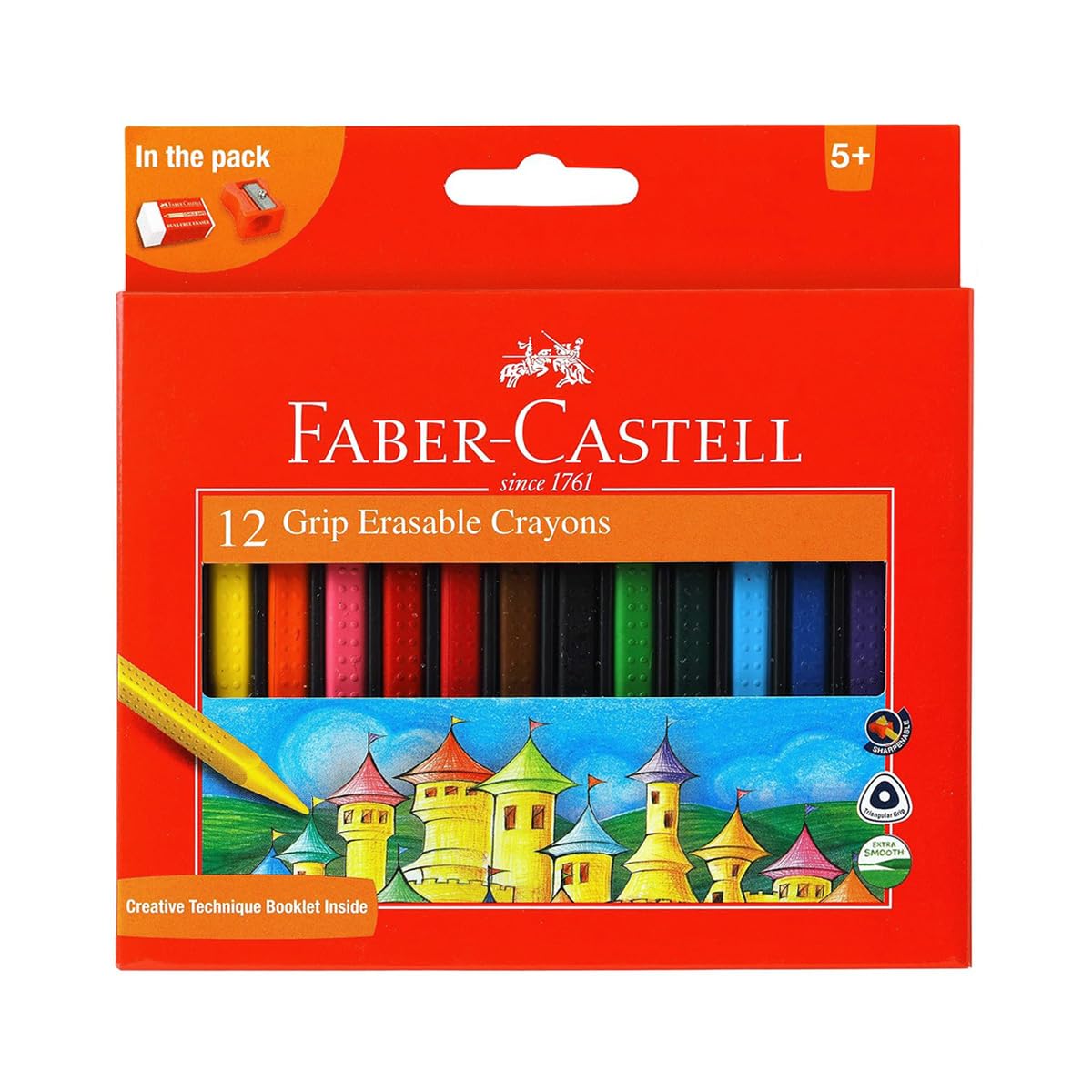 FABER-CASTELL GRIP PLASTIC CRAYONS 12 COLOR 90MM