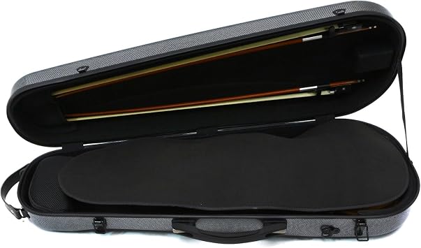 Vetimobato Carbon Fiber Viola Case 16 Inch Lightweight Hard Shell with Adjustable Interior Fits 15-17'' Violas Protective Shield Hygrometer 4 Bow Holder Backpack Strap for Professional