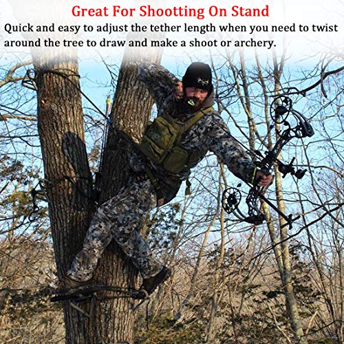 Huntury Lineman\'s Rope, Lineman Belt, Tree Climbing Harness, Quick, Easy and Quiet to Use for Climbing Stand, Hanging Deer Stand, Fall Protection from Treestand, 10Feet - Thumbnail 3